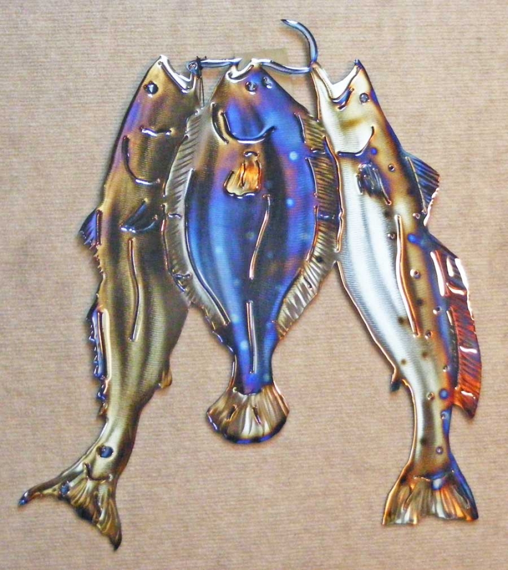 Slam Stringer Speckled Trout Redfish Flounder Circle D Metal Art