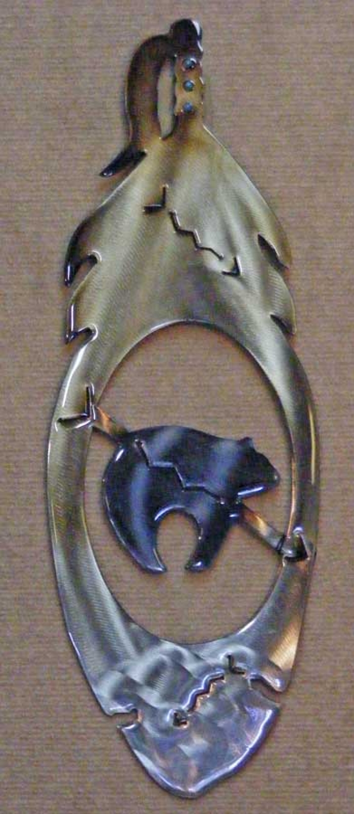 southwestern,metal,art,eagle,feather,spirit,bear,symbol