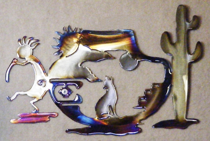 southwest,kokopelli,vase,coyote,cactus,sun,adobe,spiral,art