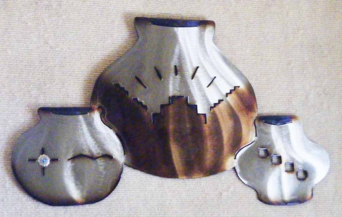southwest,style,vases,american,native,indian,pueblo,vessels,pots,metal,art