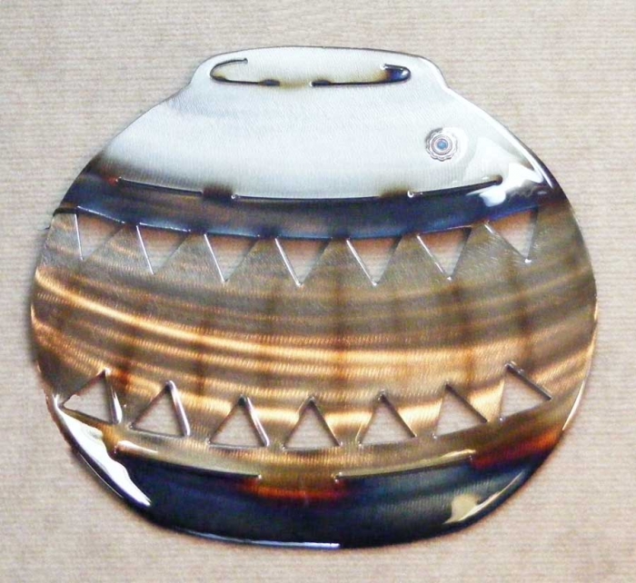 southwestern,art,metal,vase,jar