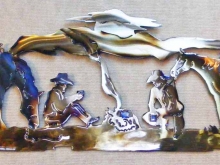 cowboy,campfire,coffee,morning,riding,trail,trees,ranch,art