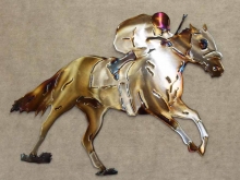 racehorse,track,jockey,winner,circle,running,metal,art