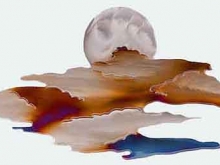 moon,clouds,sun,heavens,celestial,art