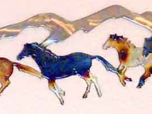 horse,running,mountains,herd,buckskin,black,sorrel,paint,bay,art